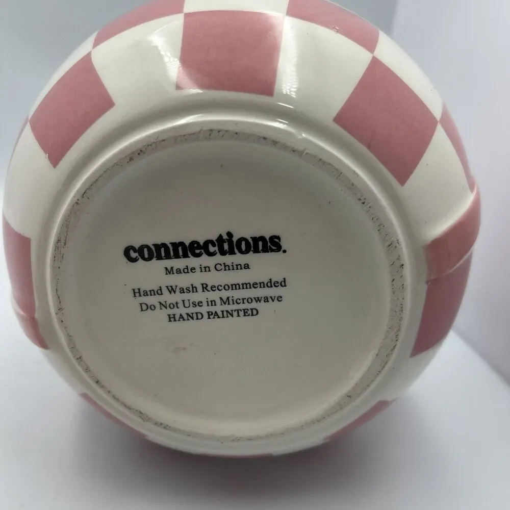 Connections Ceramic 10in Pink & White Egg Cookie Jar BB02B15020